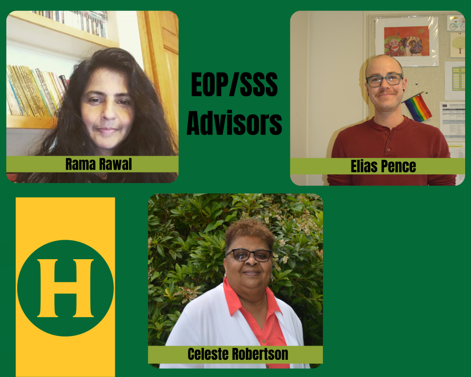 One man and tree women in squares with the words EOP/SSS Advisors and the letter H