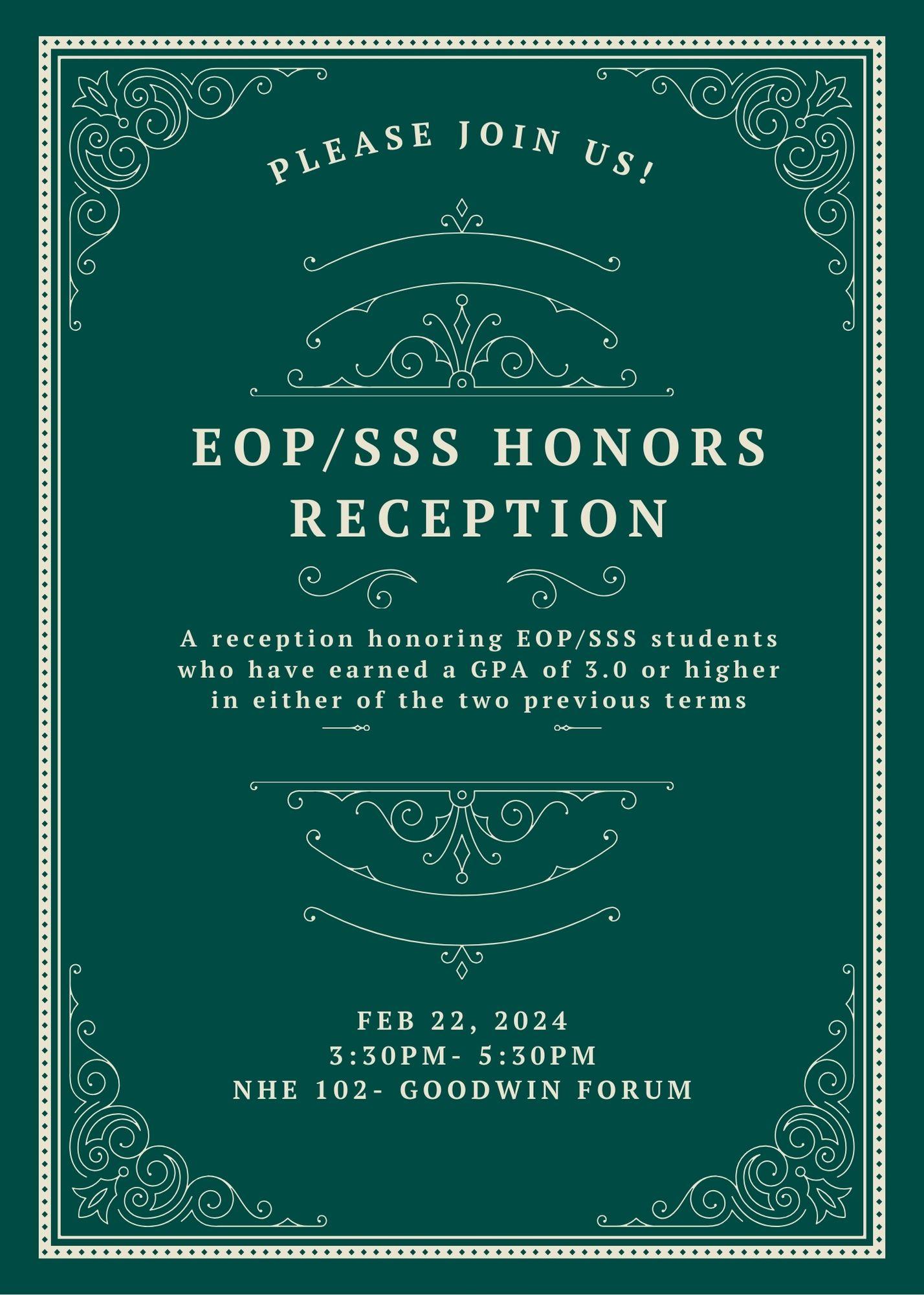 Flyer for EOP Honors 